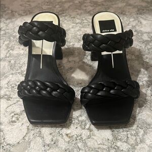 Dolce Vita Black Braided Paily Heels